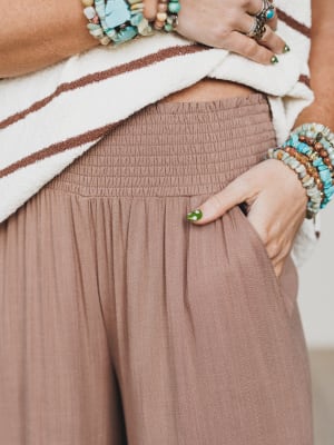 Seek The Moon Wide Leg Pants - Cocoa S / Cocoa