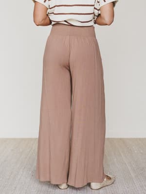 Seek The Moon Wide Leg Pants - Cocoa S / Cocoa