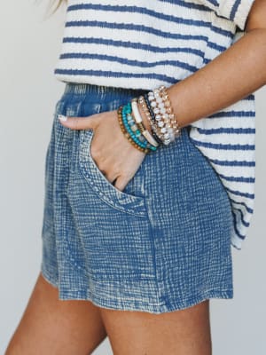 Sunkissed Wander Shorts - Dusty Blue L / Dusty Blue