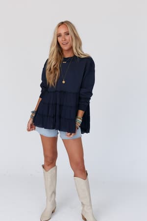 madeira-tiered-babydoll-top-navy/Navy