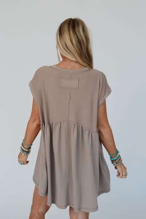 sweet-nothings-baby-doll-dress-khaki/Khaki