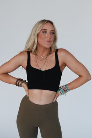 all-for-one-ribbed-bralette-black/Black