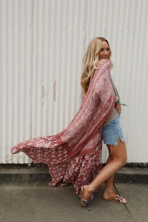 Paisley Tapestry Free Flow Duster Kimono: undefined