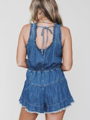 Spring Tea Romper - Medium Wash L / Medium Wash
