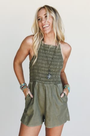 Ramona Smocked Romper: undefined