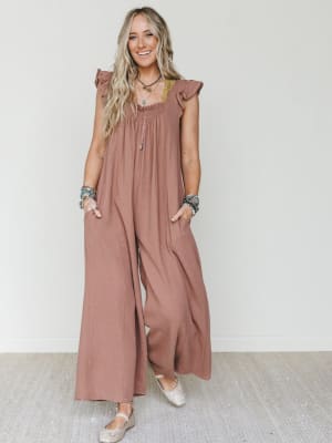 Calm Waves Jumpsuit - Mocha L / Mocha