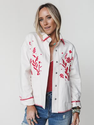 Spring Poems Jacket - Cream S / Cream