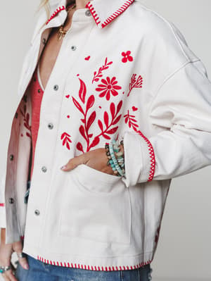 Spring Poems Jacket - Cream S / Cream