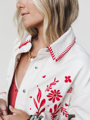 Spring Poems Jacket - Cream S / Cream