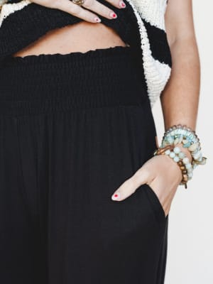 Comfort Above Wide Leg Pants - Black M / Black