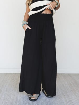 Comfort Above Wide Leg Pants - Black M / Black