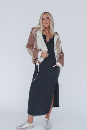 leighton-button-up-jacket-chocolate/Chocolate