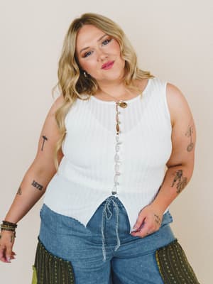 Riley Tank - White L / White
