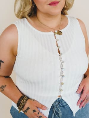 Riley Tank - White L / White