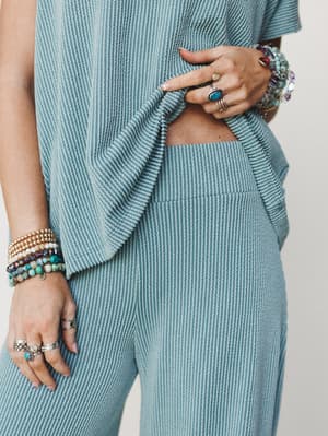 Set On It Pant And Tee Set - Jade L / Jade