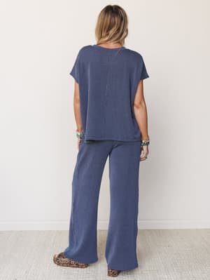 Set On It Pant And Tee Set - Navy L / Navy