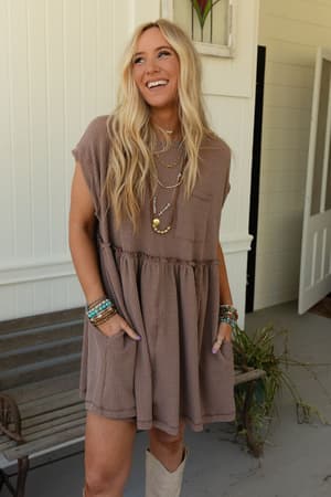 subtle-escape-textured-dress-acorn/Acorn