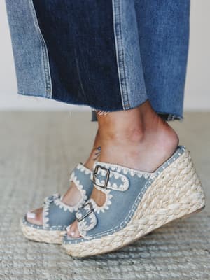 Rae Wedge - Slate Blue 10 / Slate Blue