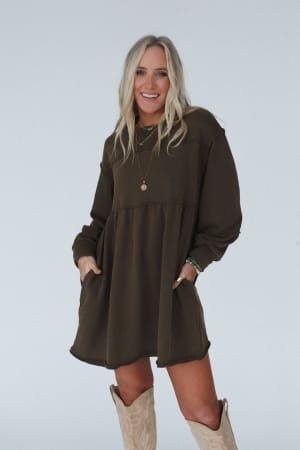 estelle-dress-olive/Olive