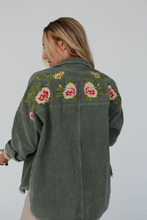 gardener-embroidered-button-down-top-olive/Olive