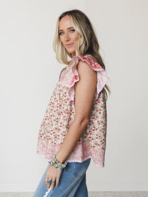 Meadow Maze Blouse - Rose Pink S / Rose Pink