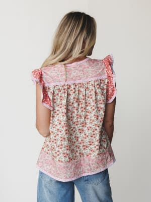Meadow Maze Blouse - Rose Pink S / Rose Pink