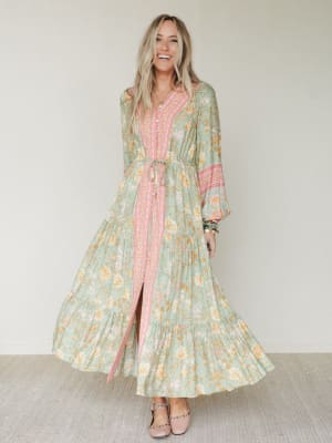 Lost in The Wind Maxi Dress - Sage L / Sage