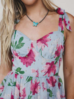 The Nest Lila Bloom Maxi Dress - Dusty Blue L / Dusty Blue