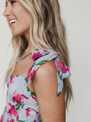 The Nest Lila Bloom Maxi Dress - Dusty Blue L / Dusty Blue