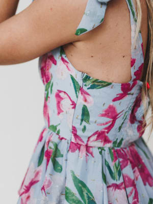 The Nest Lila Bloom Maxi Dress - Dusty Blue L / Dusty Blue