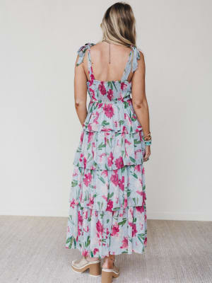 The Nest Lila Bloom Maxi Dress - Dusty Blue L / Dusty Blue