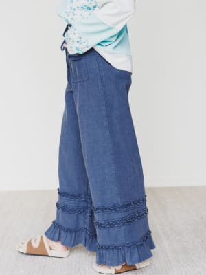 Chase The Horizon Ruffle Pants - New Blueberry L / New Blueberry