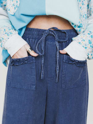 Chase The Horizon Ruffle Pants - New Blueberry L / New Blueberry