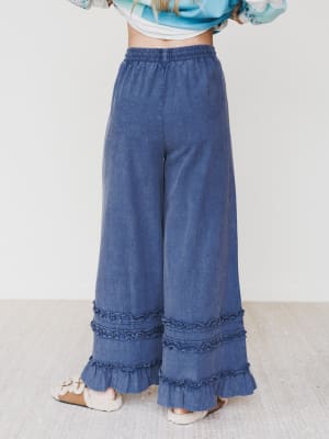 Chase The Horizon Ruffle Pants - New Blueberry L / New Blueberry