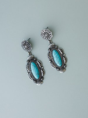 Long Hallow Earrings - Turquoise OS / Turquoise