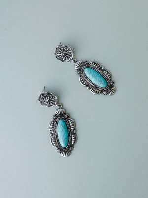 Long Hallow Earrings - Turquoise OS / Turquoise