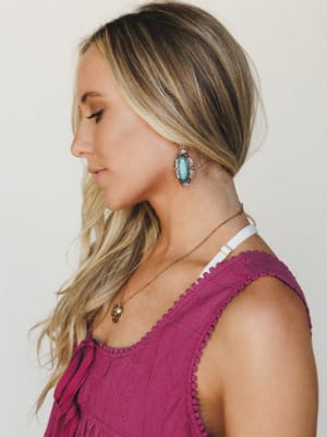 Long Hallow Earrings - Turquoise OS / Turquoise