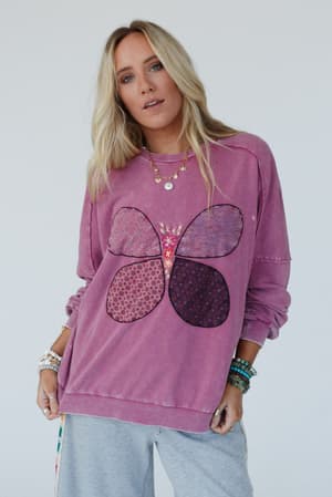 flutterby-pullover-top-magenta/Magenta
