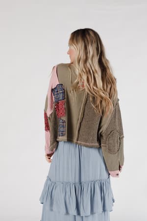 huxley-patchwork-top-olive/Green
