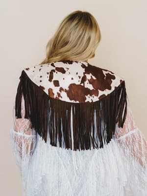 Cowgirl On the Loose Printed Poncho - Chocolate M / Chocolate