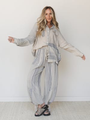 Solana Stripe 2 Piece Bundle - Faded Sage Faded Sage