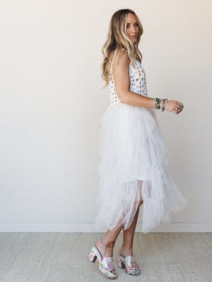 Desert Disco Dress - White OS / White