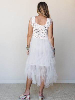 Desert Disco Dress - White OS / White