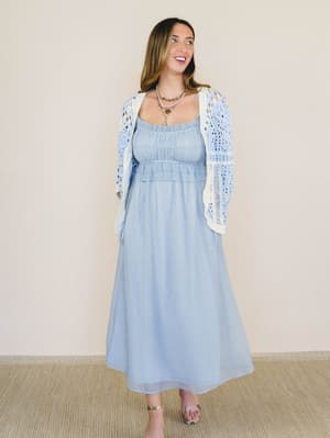 Sunny Days Cardigan - Sky Multi OS / Sky Multi