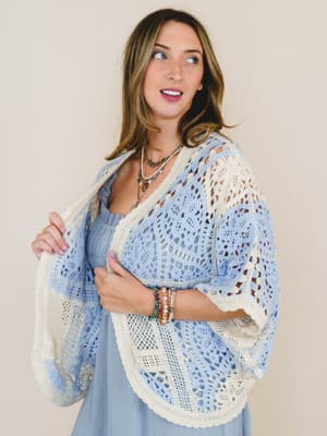 Sunny Days Cardigan - Sky Multi OS / Sky Multi