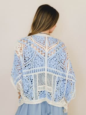 Sunny Days Cardigan - Sky Multi OS / Sky Multi