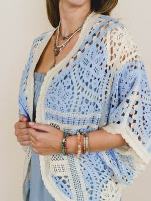 Sunny Days Cardigan - Sky Multi OS / Sky Multi