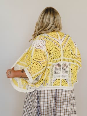 Sunny Days Cardigan - Yellow Multi OS / Yellow Multi