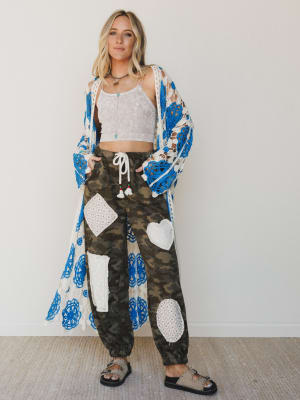 Dazzling Light Duster Kimono - Blue Multi OS / Blue Multi