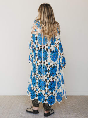 Dazzling Light Duster Kimono - Blue Multi OS / Blue Multi